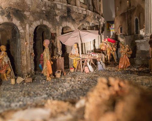 Marcellus crib, exhibited in the railway station of Rome