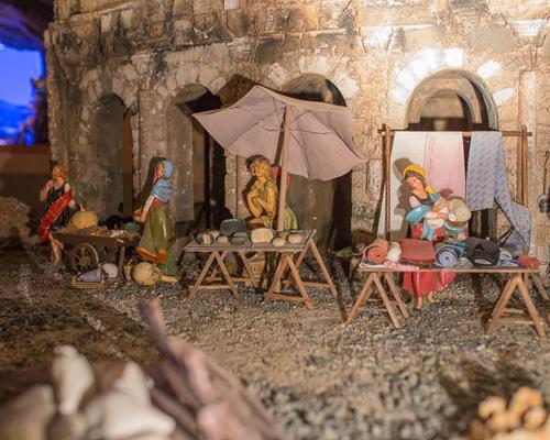 Marcellus crib, exhibited in the railway station of Rome